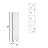 Vintro Storage Cabinet, Broom Hangers, Metal Handle -White B07092126