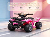 Pink 6V Battery Powered Kids Quad Motorized Four Wheeler Ride on Car with Songs for 18-36Months 32836471