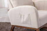 COOLMORE Rocking Chair, Modern Glider Chair, Recliner Armchair with Wood Legs and Side Pocket, W39590163