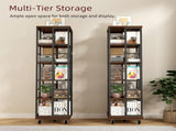 5 Tiers Rotating Bookshelf, Corner, 360 Display Wood Spinning Bookshelves, Floor Standing W2641P399191