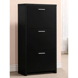 Black 3-Drawer Shoe Rack B062P153804