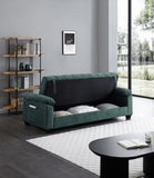 ZNTS Sofa Bed Sleeper with Storage and One Side Pocket, USB Charging Port, Swan Velvet Fabric Folding W2664P179331