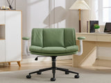 Cross Legged with Flip-Up Armrests Leather, Cross Legged Office on Wheels, Comfy Swivel 93199190