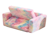 Glow-in-the-Dark Kids Foldable Sofa Bed All-Sponge Single Chaise Lounge Pink Unicorn Flannel 11822891