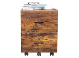 2-Drawer Rolling Wood File Cabinet with Lock, Brown & Black 91736369