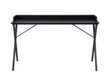Computer Desk, X-Shaped Metal Legs Gaming Desk with Pegboard & Raised Baffle, Glossy MDF 48156844
