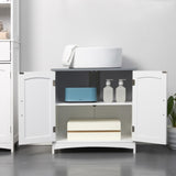 Pedestal Sink Storage Cabinet, Under Sink Cabinet with Double Doors, White-AS 93384625