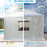 12'x12' Gazebo Cover for Hardtop Gazebos, Outdoor Universal Winter Gazebo Cover with Sidewalls and W1859P226063