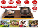 7000W Double Burner Electric Cooktop 110V, 2x3500W Rapid Heating Hot Plate with 4 Preset Modes 00759655