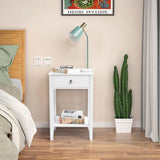 Two-layer Bedside Cabinet Coffee Table with Drawer White 28295654