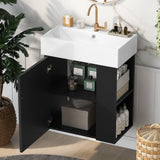 21.6 inch Modern Floating Bathroom Vanity with Ceramic Basin - Perfect for Small Bathrooms, N729P170388B