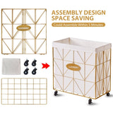 Laundry Baskets,Collapsible Laundry Basket with Wheels,Removable Lined for Easy Cleaning Storage 28852055
