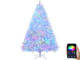 8 FT Pre-lit Artificial Christmas Tree, APP Controlled Xmas Tree Hinged Branches with 500 RGB Lights 10460984
