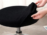 Give Corn kernel leather cover,Round Shape Adjustable Salon Stool with Back and Line Black 74315953