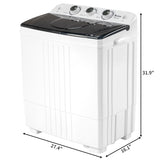 ZNTS Twin Tub with Built-in Drain Pump XPB45-428S 20Lbs Semi-automatic Twin Tube Washing Machine for 00898133