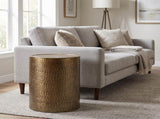 Birchridge 16 inch Wide Industrial Metal Side Table in Antique Gold, Fully Assembled B2732P605431