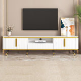 ON-TREND Luxury Minimalism TV Stand Open Storage Shelf for TVs Up to 85", Entertainment Center WF320395AAK