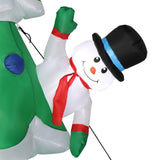 ZNTS 8ft with Snowman Santa Claus 3 Gift Boxes 9 String Lights Inflatable Garden Christmas Tree 12454213