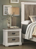 ZNTS Beautiful Two-Tone Finish Nightstand Transitional Bedroom Furniture Antique Black Tone Handles B01146197