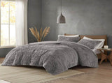 King/Cal King Ruched Fur Down Alternative Comforter Set B035129369