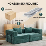 Compression Sofa,Convertible Floor Sofa Bed with Fixed-Shape Frame, Loveseats Boneless Modular 11854585