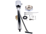 Chrome 28" Tilt Street Rod Floor Shift Steering Column with Key, 9-Hole Adapter 87882490