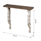 47x11x43" Classic Vintage Natural and White Wall Shelf W2078P201450