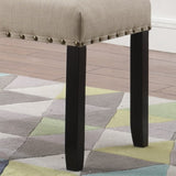 Biony Fabric Dining Bench with Nailhead Trim, Tan T2574P164612