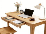 Solid Wood Desk with Drawers, Standing Desk with Smooth Edges, Home Office Desk for Small Spaces, 94318525