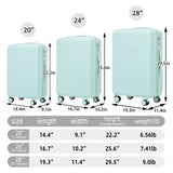 3 in 1 ABS&PC Trolley Box 20in 24in 28in Trolley Box Iron Tie Rod ABSPC Alloy Mint Green 59873095
