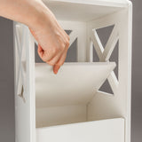 Waterproof Single Door Two Tier Bathroom Cabinet White 70138530