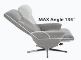 Swivel chenille Recliner with Ottoman Chair Modern Armchair Ergonomic Push Manual Reclining Footrest W1622P460966