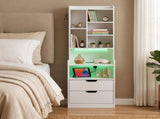 2 Drawers 1 Shelf 6-Shelf BedsideTable US Standard Power Supply 87312539