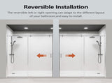 56-60" W * 74" H Frameless Single Sliding Shower Doors, Bathroom Sliding Shower Door, 5/16" W1552P345052