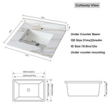 31 Inch Marble Vanity Top, Bathroom Vanity Top with Undermount Rectangular Middle Sink and 4" Height 43865004