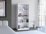 Vinton Bookcase with Spacious Tier-Shelving Design, White B097P167426