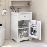 ZNTS 20" Bathroom Vanity with Sink, Bathroom Cabinet with Soft Closing Door, Storage Rack and Adjustable 41060503