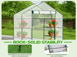 Mini Walk-in Greenhouse with PE Cover, 4-Shelf Indoor Outdoor Plant Gardening Green House for Garden 39486403