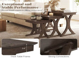 3-Piece Nesting Coffee Table Set, Space-Saving Design with Vintage Wood-Like Finish for Living Room 57988599