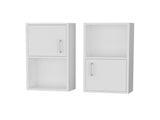 White 2 Bathroom Medicine Cabinets with Open Shelf B062P175072