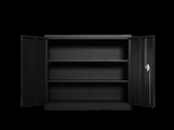 Metal Storage Cabinet with 2 Doors and 2 Shelves, Lockable Steel Storage Cabinet for Office, Garage, W150568319