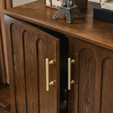 Mid Century Modern Fluted Sideboard with Adjustable Shelves & Solid Wood Legs, Buffet W1801P195608
