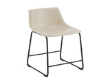 (Set of 2) Vintage Style 24-Inch Armless Industrial Faux Leather Counter Stool with Metal Legs and N780P170743C
