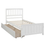 ZNTS Twin size Platform Bed with Two Drawers, White 53907385