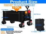 Heavy Duty Collapsible Folding Wagon Cart, with All-Terrain Wheels, 600D Oxford Fabric 350 lbs 53371212