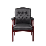 ZNTS Leather Reception Guest Chairs W/Padded Seat and Arms Ergonomic Mid-Back Office Executive Side Chair 27913111