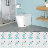 ZNTS Smart Toilet with Bidet Built in, Auto Open & Close, Elongated Heated seat, Foot Sensor Flush, LED W1243P203359