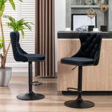 A&A Furniture,Swivel Velvet Barstools Adjusatble Seat Height from 25-33 Inch,17.7 inch base, Modern W114341202