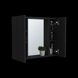 Artemisa Medicine Cabinet, Double Door, Mirror, One External Shelf -Black B20091764