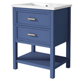 24'' Vanity with Top Sink, Modern Storage Cabinet with 2 Drawers, Single Sink N710P191968C